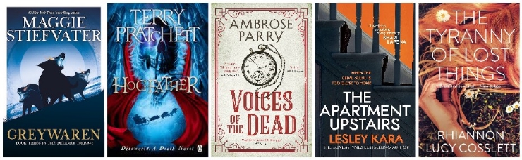 Greywaren, Hogfather, Voices of the Dead, The Apartment Upstairs, The Tyranny of Lost Things