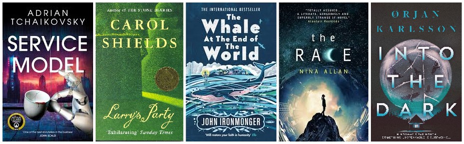 Service Model, Larry's Party, The Whale at the End of the World, The Race, Into the Dark