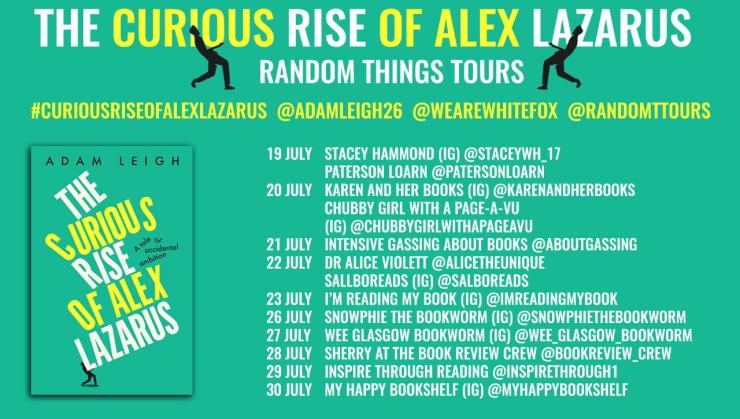 The Curious Rise of Alex Lazarus blog tour banner