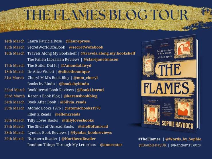 The Flames blog tour banner