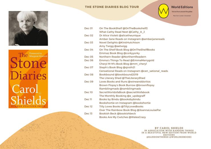 The Stone Diaries blog tour banner